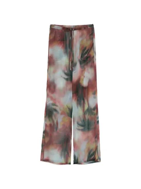 drawstring floral print trousers by PATRIZIA PEPE