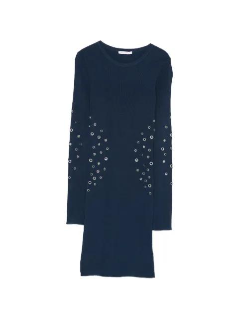 eyelet-embellishment ribbed mini dress by PATRIZIA PEPE
