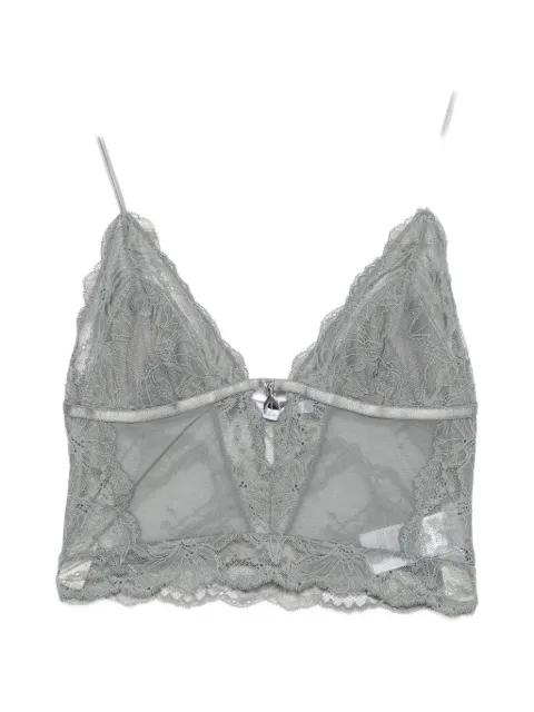 lace-panelled V-neck bralette by PATRIZIA PEPE