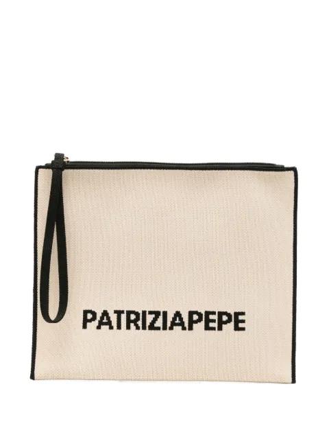 logo-detail clutch bag by PATRIZIA PEPE