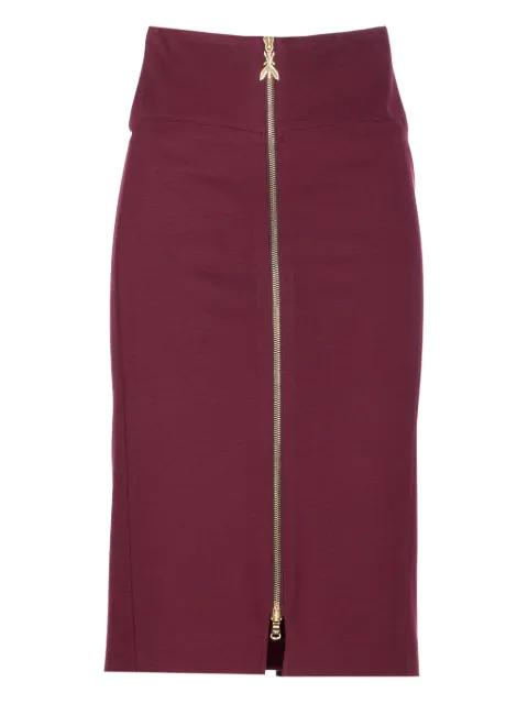 logo-embellished zip-front midi skirt by PATRIZIA PEPE
