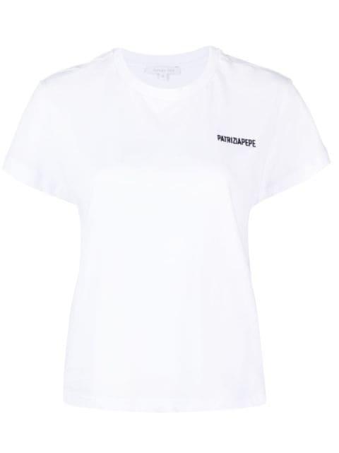 logo-embroidered cotton T-shirt by PATRIZIA PEPE