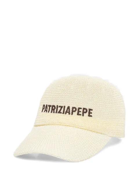 logo-embroidered woven baseball cap by PATRIZIA PEPE