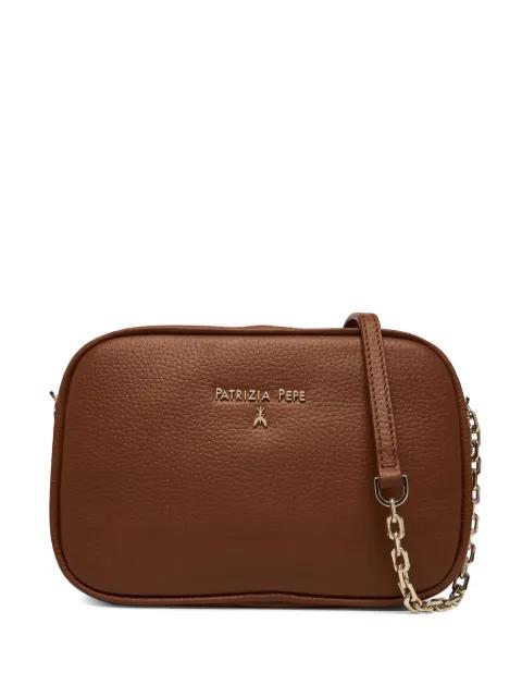 logo-lettering leather shoulder bag by PATRIZIA PEPE