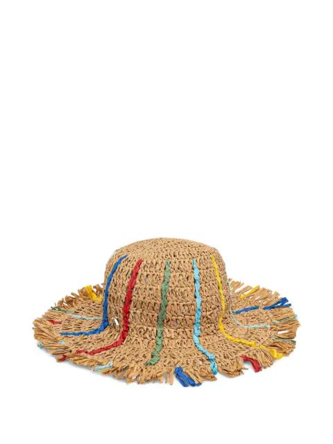 logo-plaque fringed hat by PATRIZIA PEPE