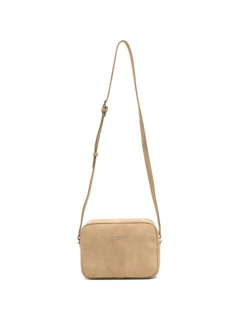 logo-plaque suede cross body bag by PATRIZIA PEPE