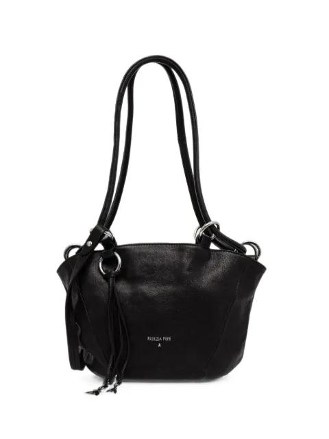 logo-print calf leather tote bag by PATRIZIA PEPE