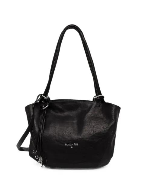 logo-print leather tote bag by PATRIZIA PEPE