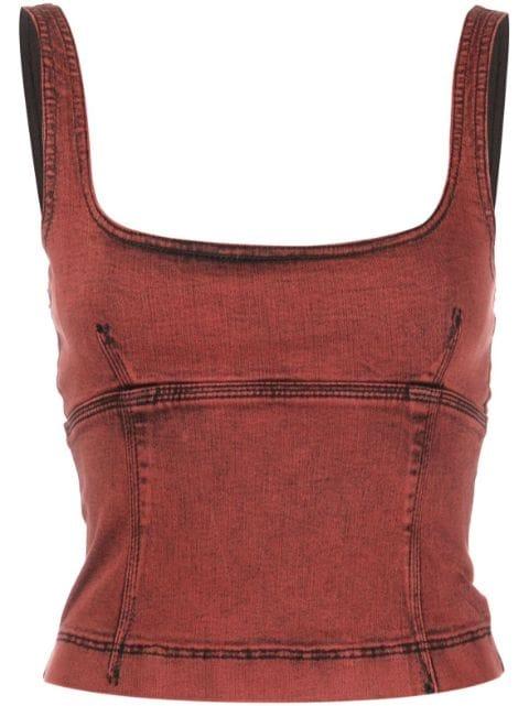 panelled sleeveless denim top by PATRIZIA PEPE