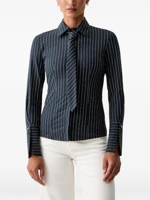 pinstripe-pattern tie-detail shirt by PATRIZIA PEPE