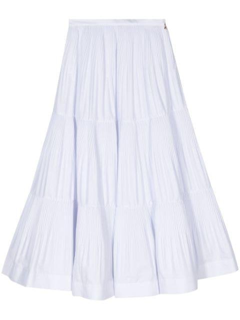 pleated tiered midi skirt by PATRIZIA PEPE