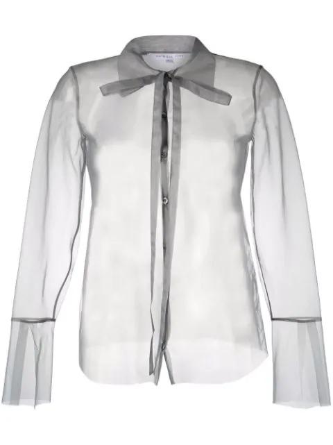 pussy-bow collar sheer blouse by PATRIZIA PEPE