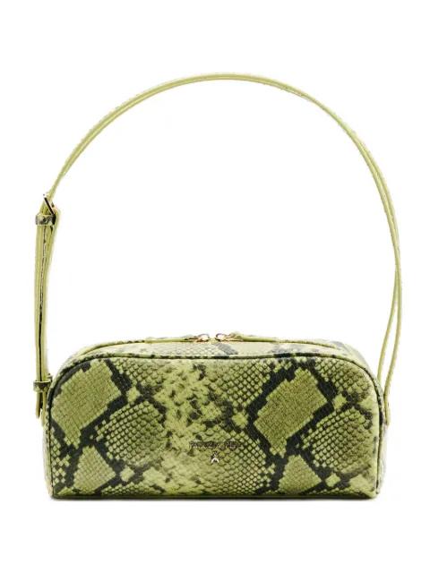 python-print leather shoulder bag by PATRIZIA PEPE