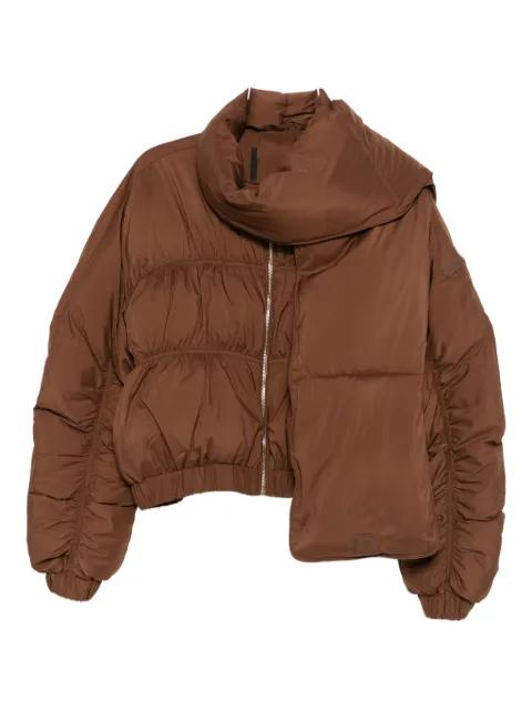 quilted detachable-scarf jacket by PATRIZIA PEPE