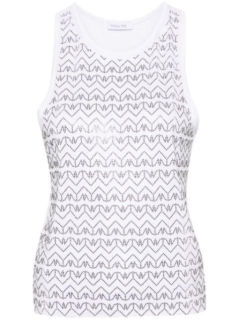 rhinestone-embellished jersey tank top by PATRIZIA PEPE