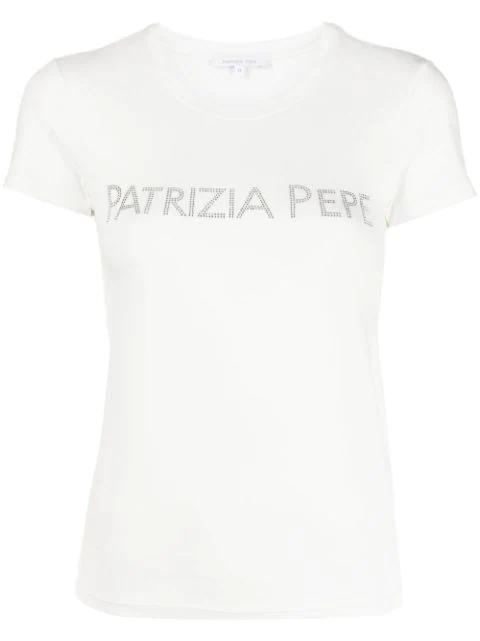 rhinestone-logo T-shirt by PATRIZIA PEPE