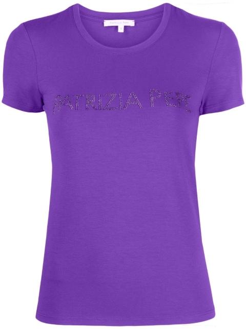 rhinestone-logo T-shirt by PATRIZIA PEPE