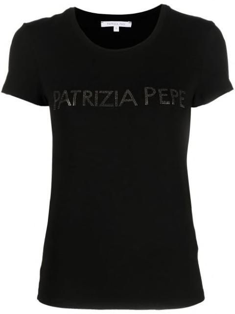 rhinestone-logo T-shirt by PATRIZIA PEPE