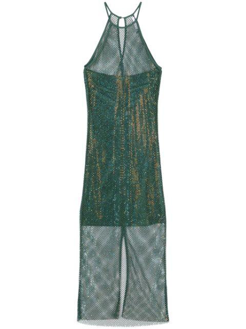 rhinestoned mesh maxi dress by PATRIZIA PEPE