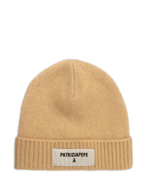 ribbed logo-patch beanie hat by PATRIZIA PEPE
