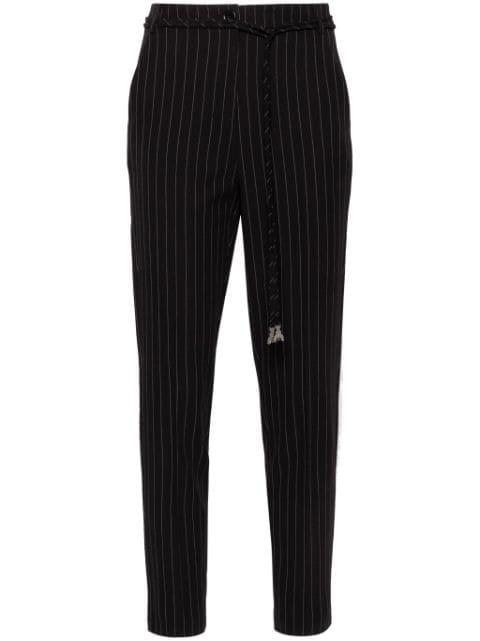 ruched-detailed pinstriped trousers by PATRIZIA PEPE