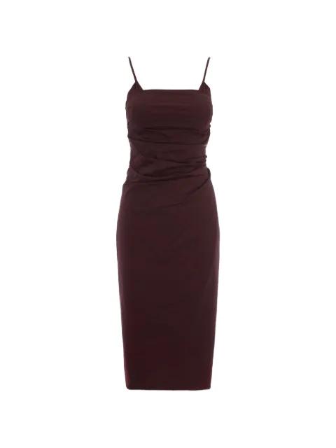 ruched spaghetti-strap midi dress by PATRIZIA PEPE