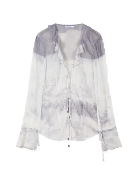ruffled waves-print blouse by PATRIZIA PEPE