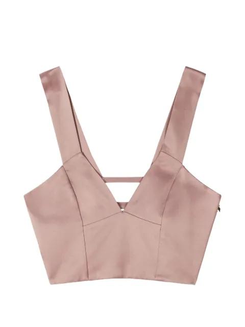 satin V-neck top by PATRIZIA PEPE