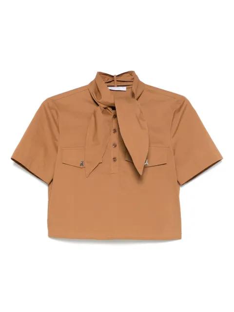 scarf-detail poplin shirt by PATRIZIA PEPE