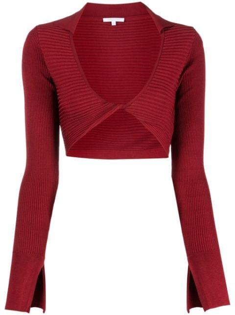 scoop-neck long-sleeve top by PATRIZIA PEPE