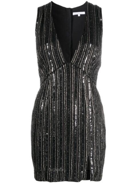 sequin-embellished V-neck minidress by PATRIZIA PEPE
