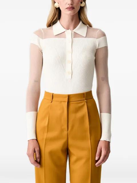 sheer-panel knitted bodysuit by PATRIZIA PEPE
