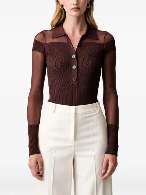 sheer-panelled knitted bodysuit by PATRIZIA PEPE