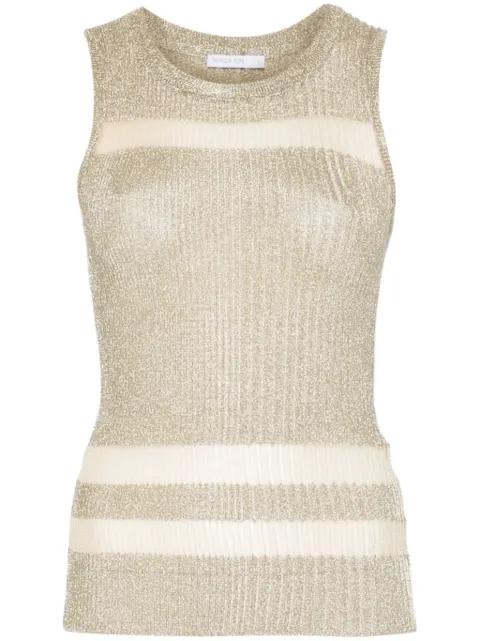 sheer-panels tank top by PATRIZIA PEPE