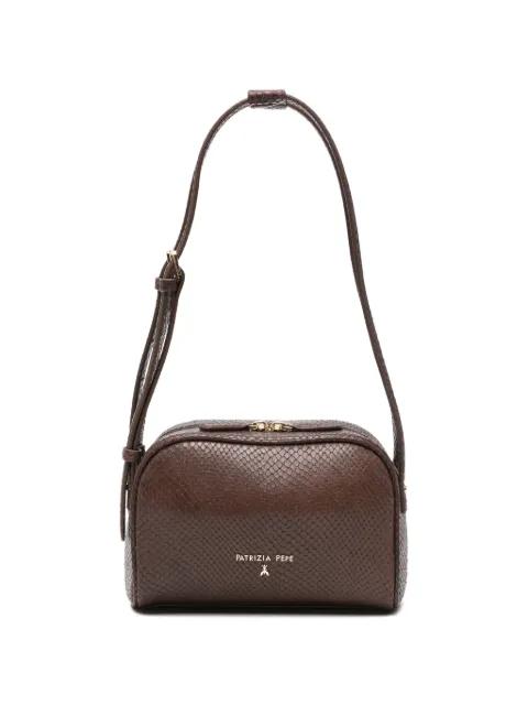 snakeskin-effect leather make up bag by PATRIZIA PEPE