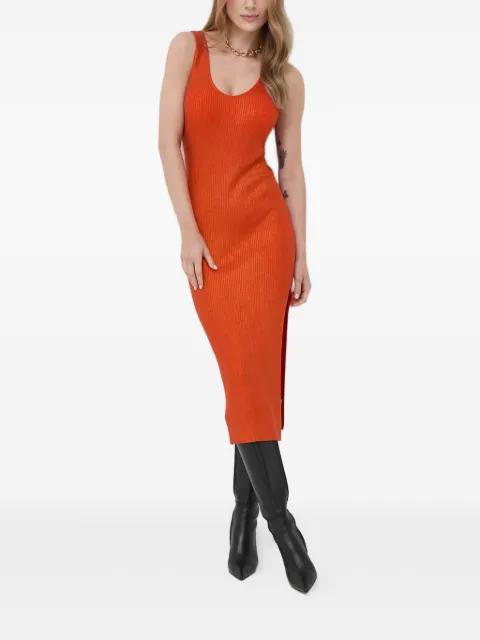 split ribbed midi dress by PATRIZIA PEPE