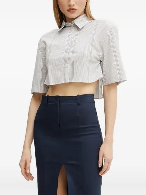 striped cropped shirt by PATRIZIA PEPE