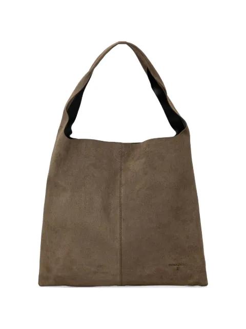 suede logo-embossed tote bag by PATRIZIA PEPE