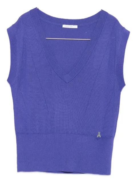 v-neck wool knitted top by PATRIZIA PEPE