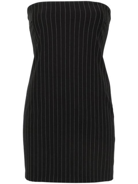 wide-neck pinstriped minidress by PATRIZIA PEPE