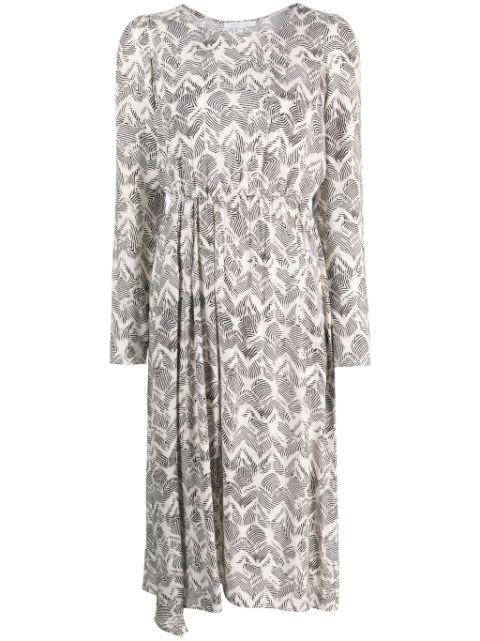 zebra-print elasticated-waist midi dress by PATRIZIA PEPE