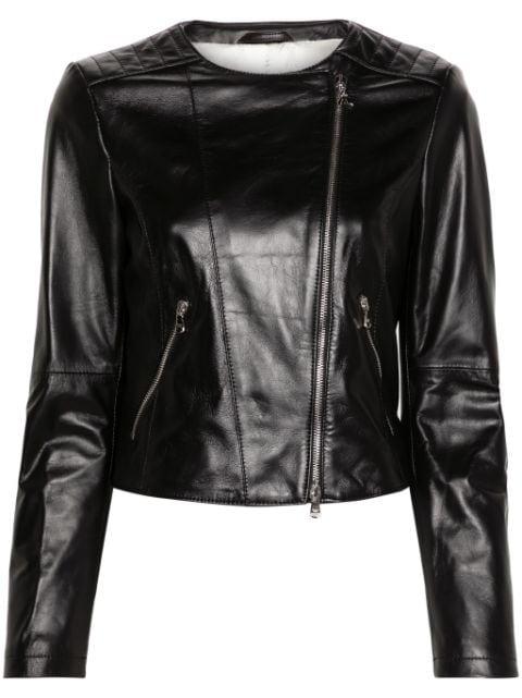 zip-up leather jacket by PATRIZIA PEPE