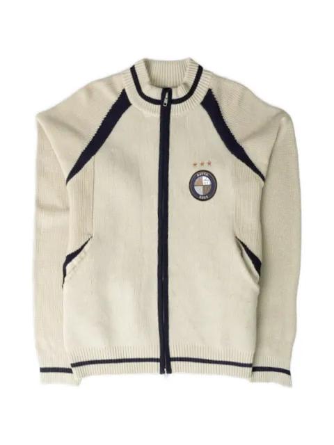 logo-jacquard zip-up cardigan by PATTA