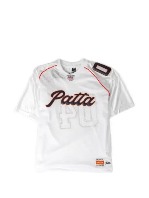 logo-patch mesh T-shirt by PATTA