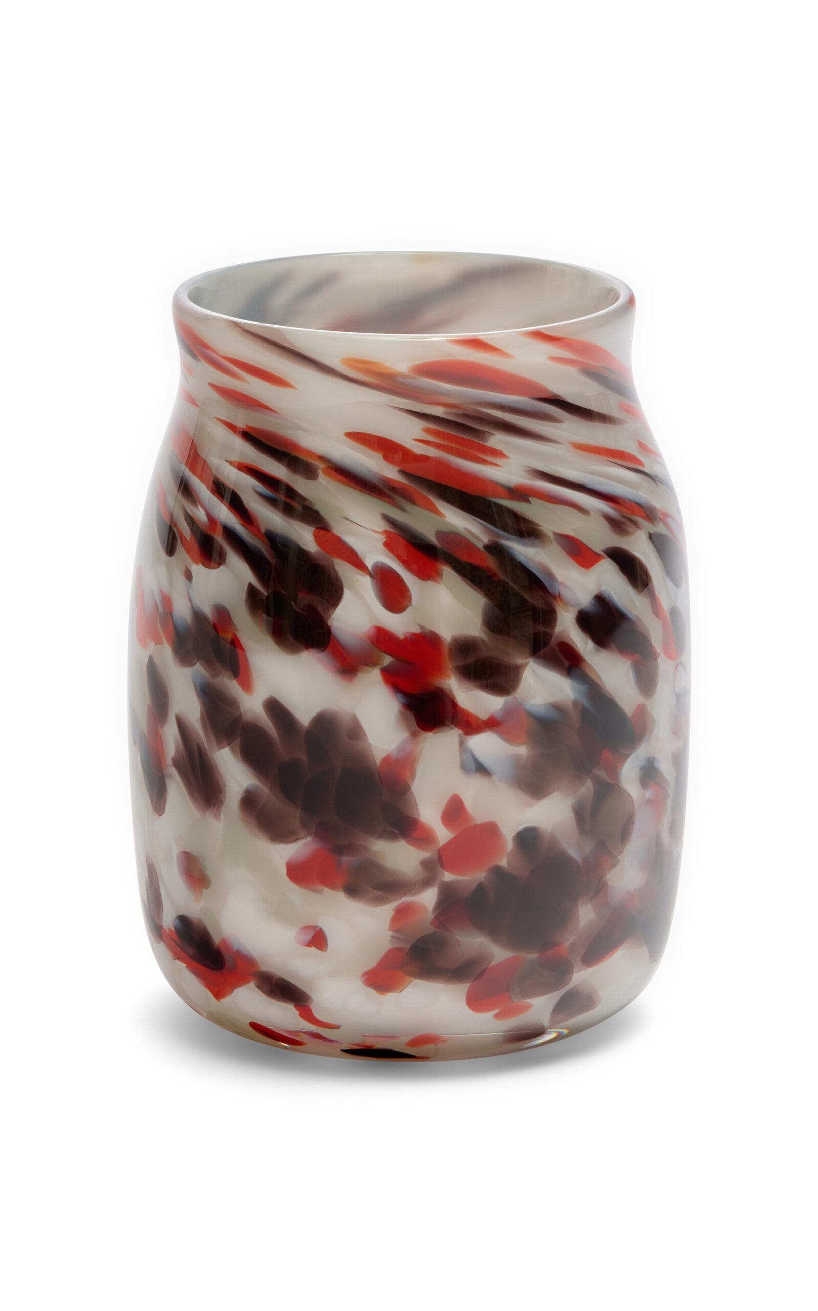 Paul Arnhold Glass - Exclusive Granite Grey Vase With Red Camouflage Spots - Grey - Moda Operandi by PAUL ARNHOLD GLASS