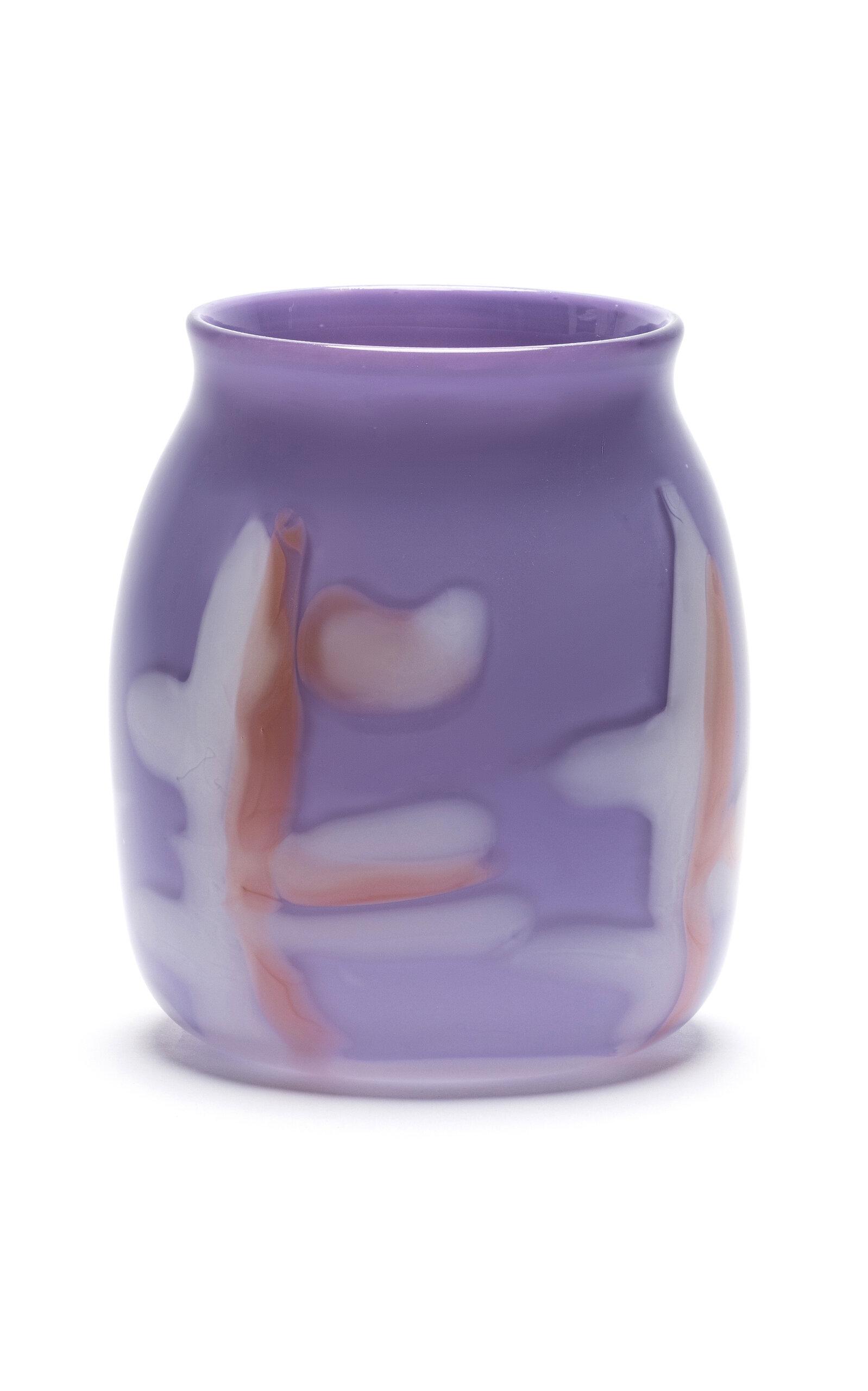 Paul Arnhold Glass - Exclusive Lilac Vase With White And Coral Strokes - Purple - Moda Operandi by PAUL ARNHOLD GLASS