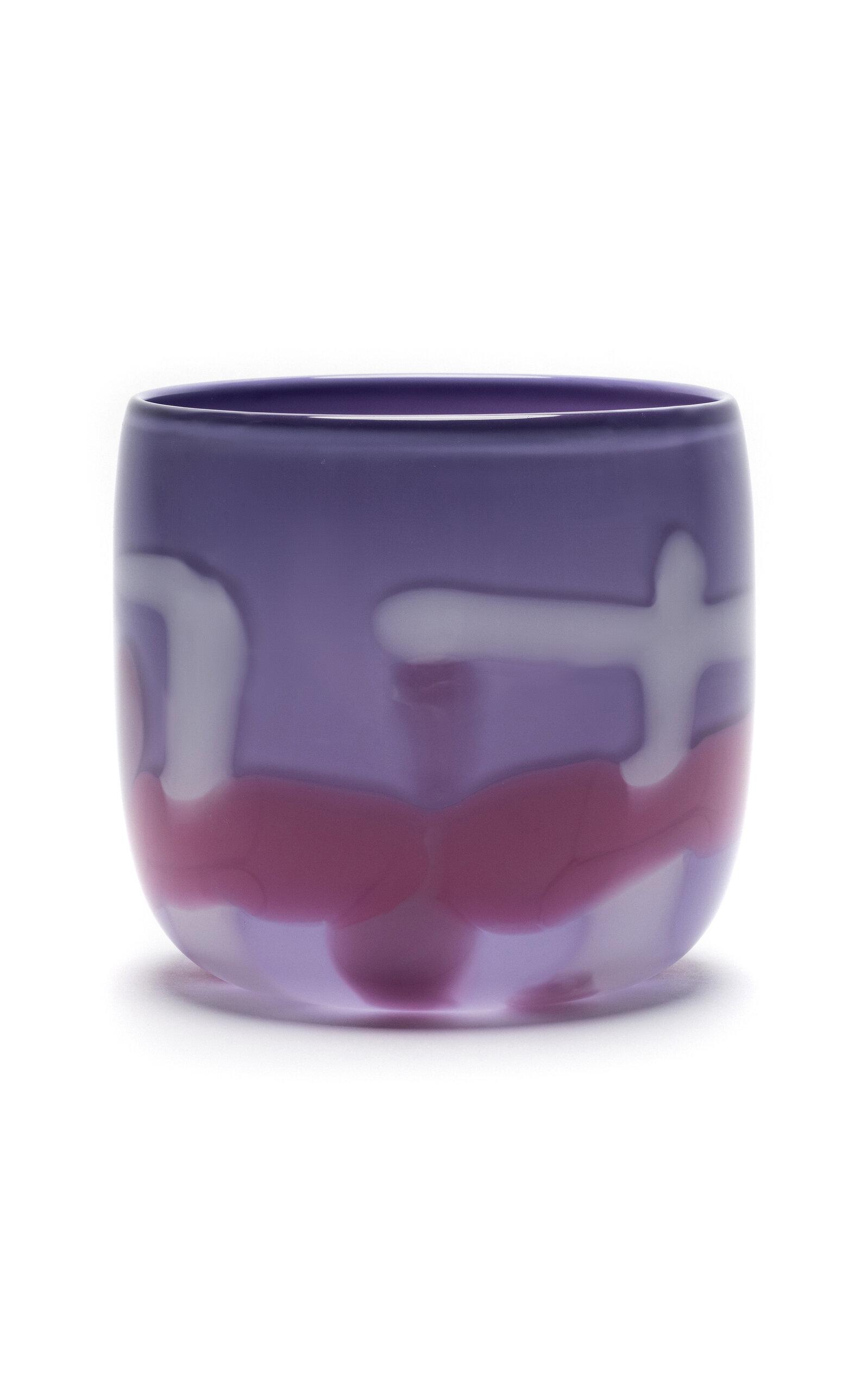Paul Arnhold Glass - Exclusive Lilac Vasel With Rose And White Strokes - Purple - Moda Operandi by PAUL ARNHOLD GLASS