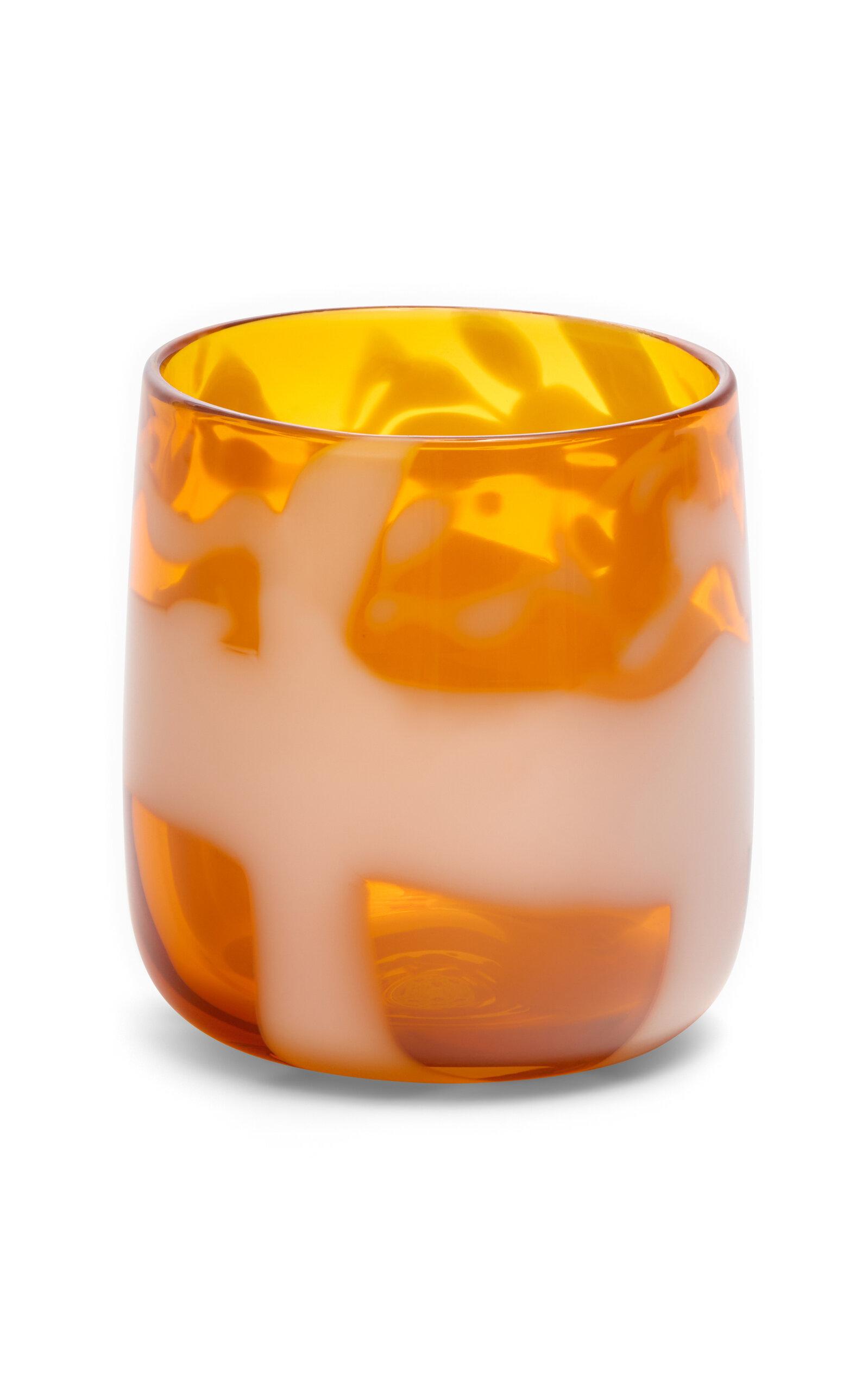 Paul Arnhold Glass - Exclusive Transparent Yellow Aurora Vase With White Strokes - Yellow - Moda Operandi by PAUL ARNHOLD GLASS