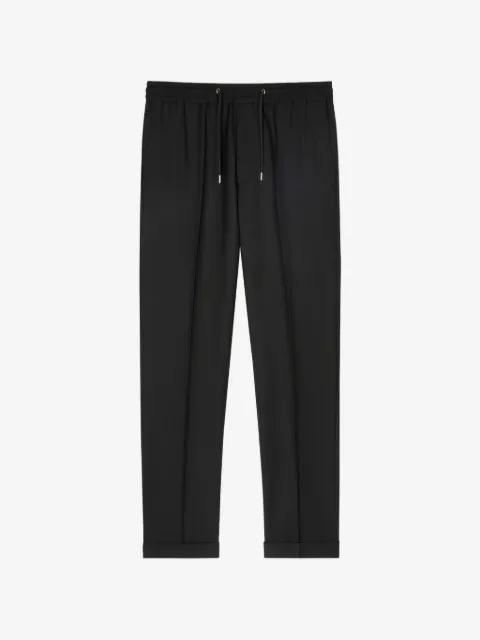 A Suit To Travel In - slim-fit black drawstring-waist wool trousers by PAUL SMITH
