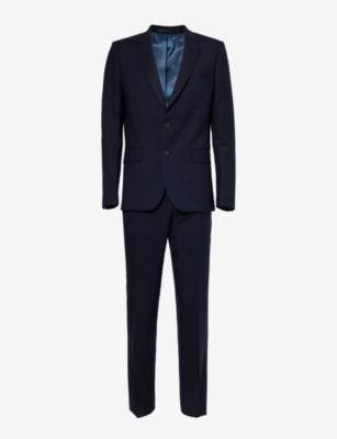 A Suit To Travel In structured-shoulders regular-fit tapered-leg wool suit by PAUL SMITH